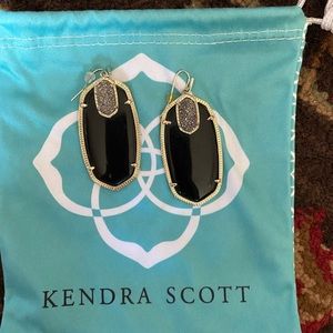 Kendra Scott Earrings in Black with Grey Drusy